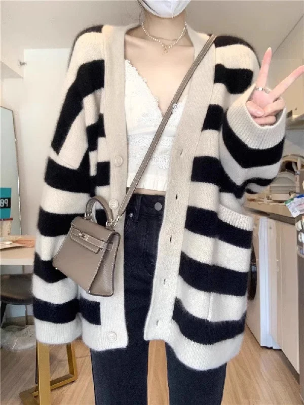 long length women cardigan with side slitsNewstyle sweater striped knitted cardigan coat women's spring and autumn tops S3391 long length women cardigan with side slitsNewstyle sweater striped knitted cardigan coat women's spring and autumn tops S3391