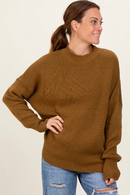 Button - Down Women's Shetland Wool Sweaters in Traditional PatternsOlive Mock Neck Basic Sweater Button - Down Women's Shetland Wool Sweaters in Traditional PatternsOlive Mock Neck Basic Sweater