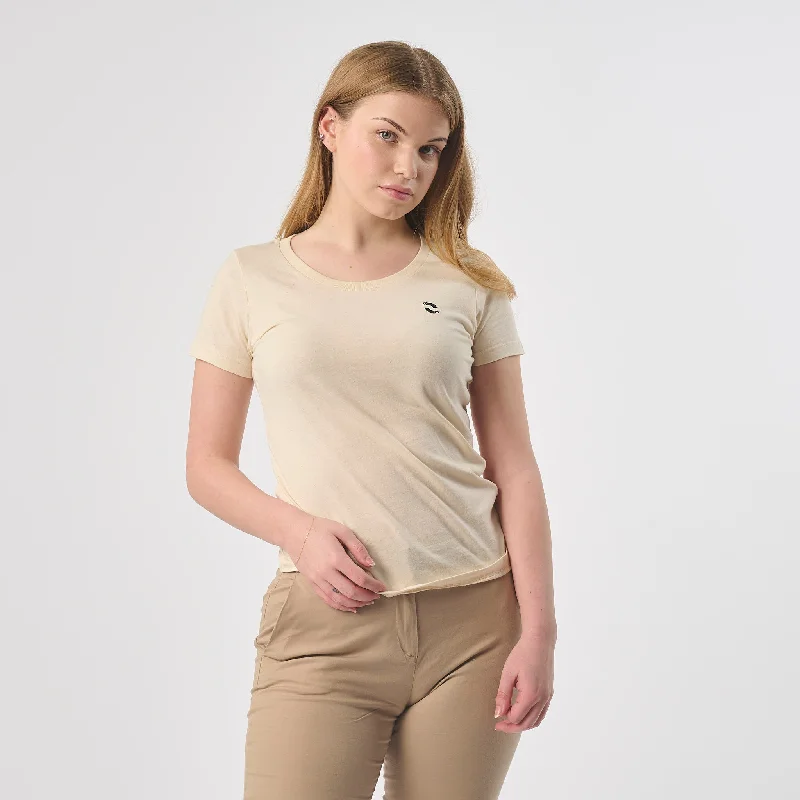 Moisture - Wicking Women T Shirt for Active LifestylesOmnitau Women's Organic Cotton Fitted T-Shirt - Cream Moisture - Wicking Women T Shirt for Active LifestylesOmnitau Women's Organic Cotton Fitted T-Shirt - Cream