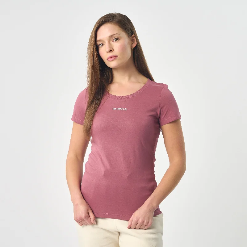 Omnitau Women's Winchester Organic Cotton Crew Neck T-Shirt - Light Red