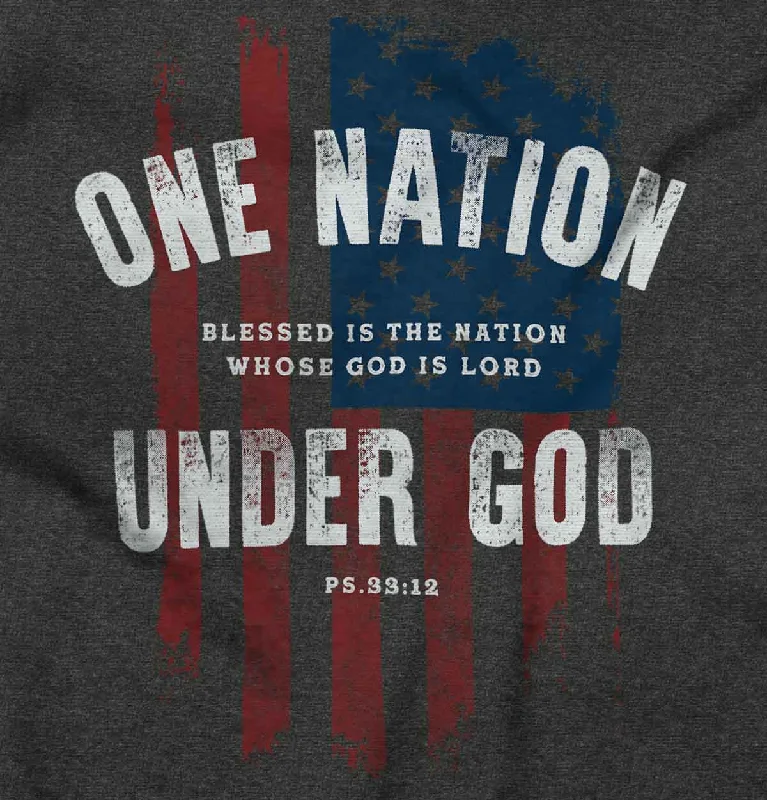 Crew Neck Women T Shirt with a Timeless DesignOne Nation Under God Crop Top Tee