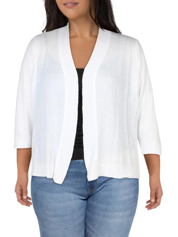 open front women cardigan for easy stylingPlus Womens Open Front Eyelet Cardigan Sweater open front women cardigan for easy stylingPlus Womens Open Front Eyelet Cardigan Sweater