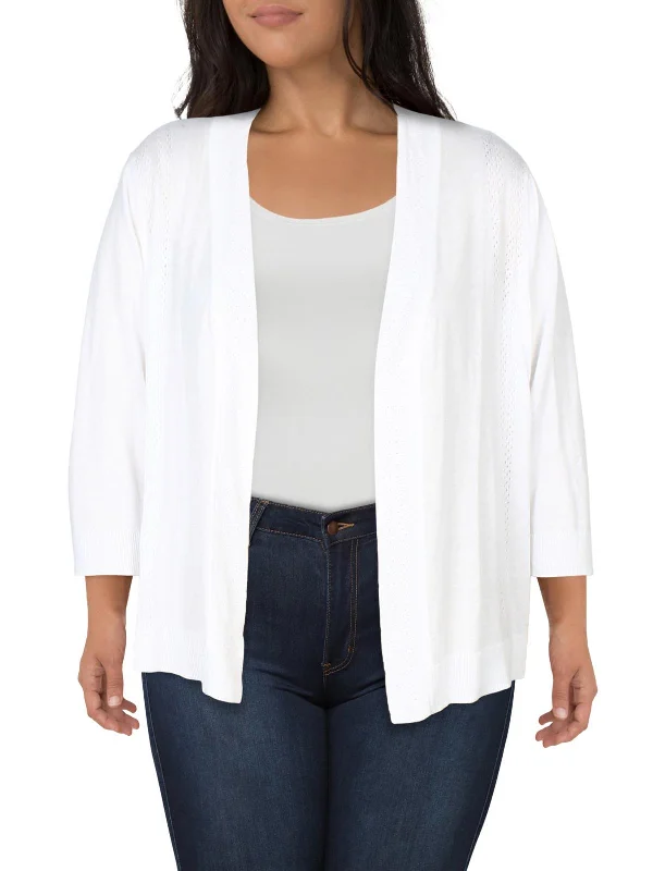 cropped women cardigan to pair with high - waisted jeansPlus Womens Open Front Eyelet Cardigan Sweater cropped women cardigan to pair with high - waisted jeansPlus Womens Open Front Eyelet Cardigan Sweater