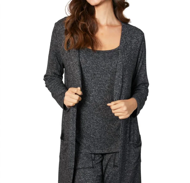 Pocket Duster Cardigan In Steel