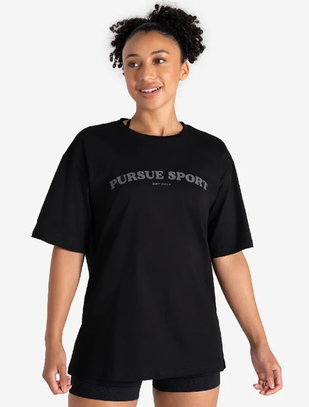 Sequined Women T Shirt for a Sparkly Night OutPump Cover T-Shirt - Black