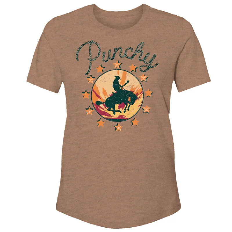 Organic Cotton Women T Shirt for Eco - Conscious Wearers"Punchy" Light Brown Heather w/ Tan & Brown T-shirt Organic Cotton Women T Shirt for Eco - Conscious Wearers"Punchy" Light Brown Heather w/ Tan & Brown T-shirt