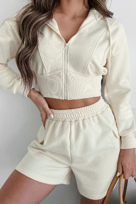 Rawlin Crop Zipper Hoodie (Ivory)