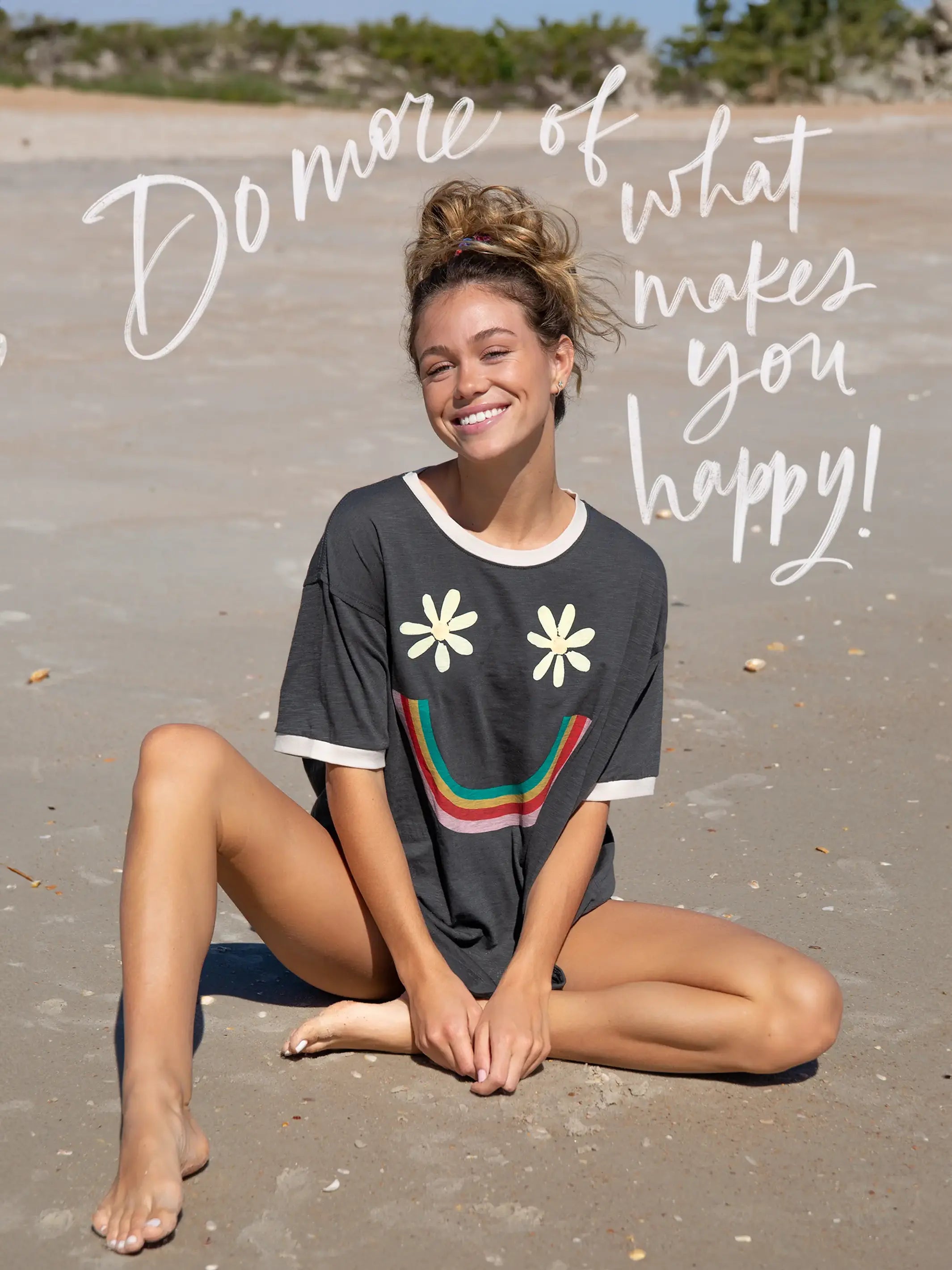 Women's Long Sleeve Turtleneck Cashmere SweatersRinger Oversized Tee Shirt - Charcoal Smiley Women's Long Sleeve Turtleneck Cashmere SweatersRinger Oversized Tee Shirt - Charcoal Smiley