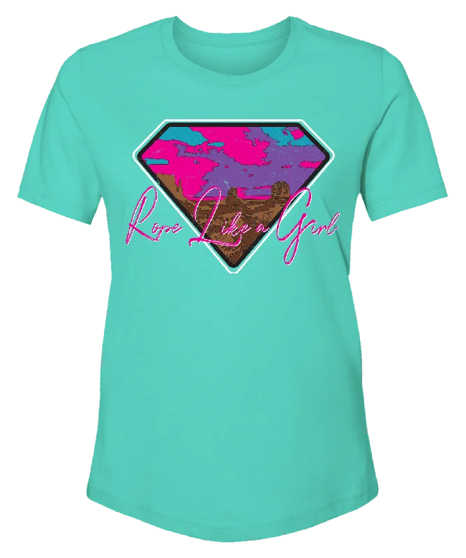 "Rope Like A Girl" Turquoise T-shirt