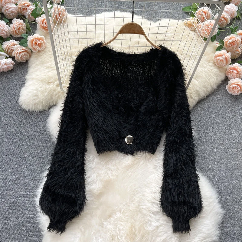 cable knit women cardigan with intricate patternsShort Mohair cardigan women's Plush sweater coat S2543 cable knit women cardigan with intricate patternsShort Mohair cardigan women's Plush sweater coat S2543