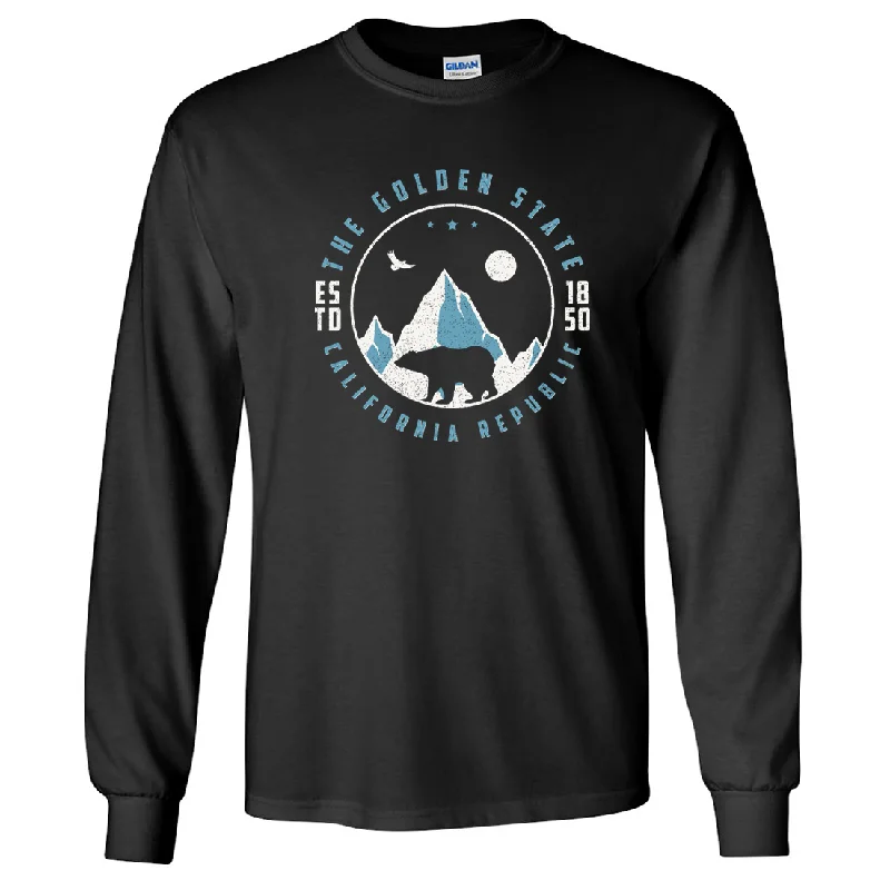 Ringer T Shirt Women with Retro - Inspired StripesSnowy California Mountains Long Sleeve Shirt Ringer T Shirt Women with Retro - Inspired StripesSnowy California Mountains Long Sleeve Shirt
