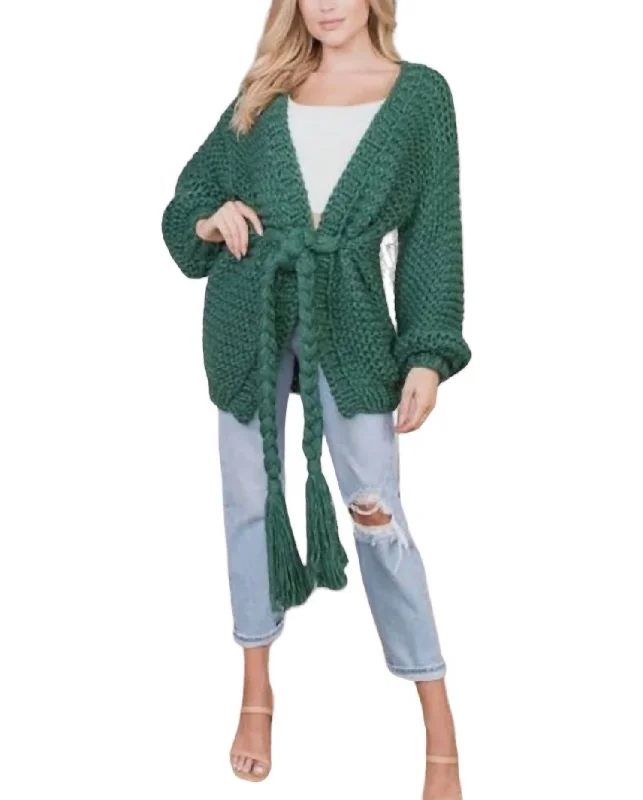 cable knit women cardigan with intricate patternsSoho Chunky Crochet Cardigan In Hunter Green cable knit women cardigan with intricate patternsSoho Chunky Crochet Cardigan In Hunter Green