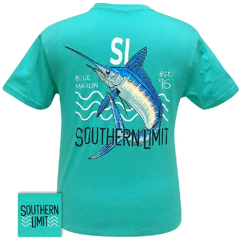 Pocketed Women T Shirt for Added FunctionalitySouthern Limit-Blue Marlin Tahiti Blue SS-71 Pocketed Women T Shirt for Added FunctionalitySouthern Limit-Blue Marlin Tahiti Blue SS-71