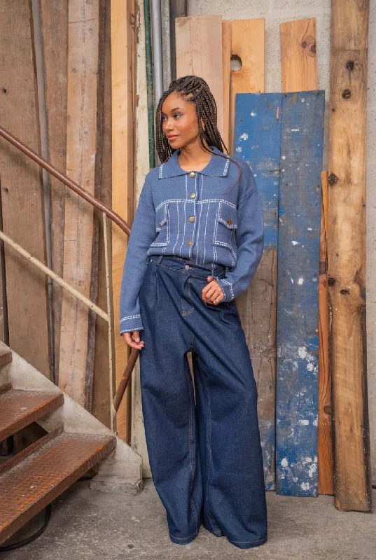 v neck women cardigan to elongate the necklineStitched Cardigan