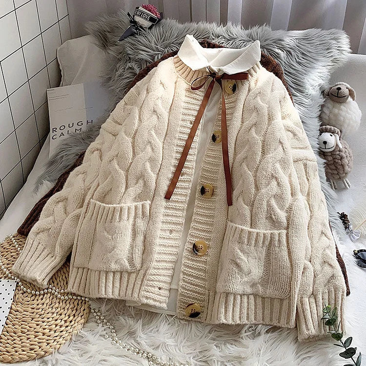 lightweight women cardigan for spring and fallSweet Warm Loose Pocket Knitted Sweater cardigan S2796 lightweight women cardigan for spring and fallSweet Warm Loose Pocket Knitted Sweater cardigan S2796