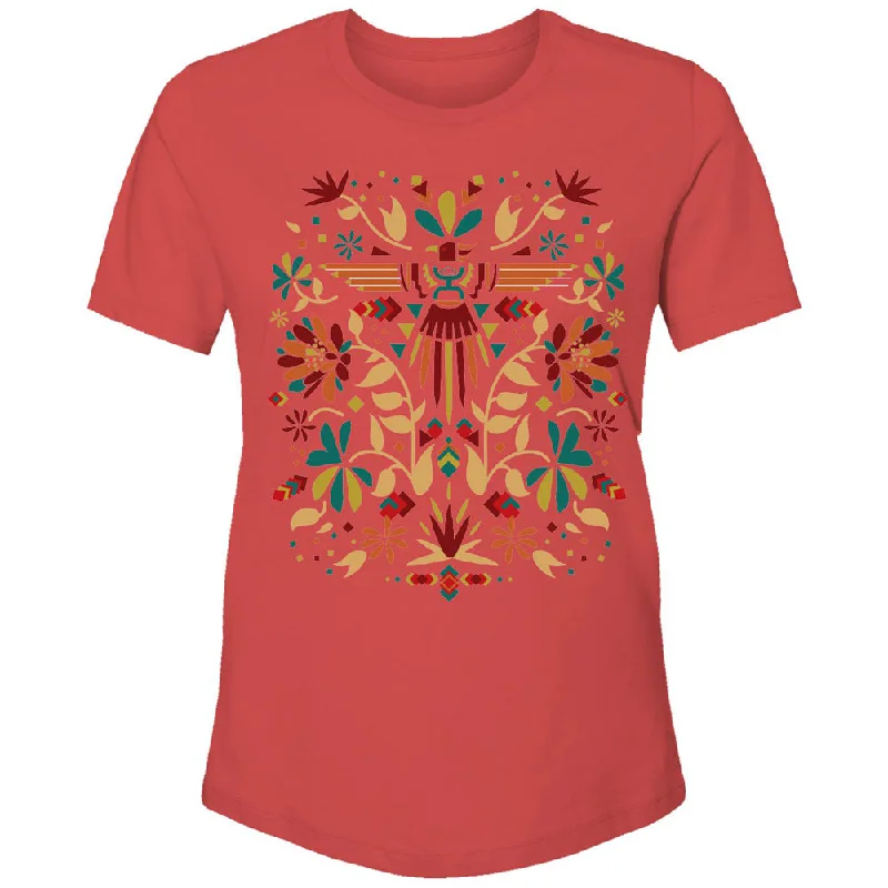 Striped Women T Shirt in a Classic Pattern"Thunder Blossom" Red with Floral Pattern T-shirt Striped Women T Shirt in a Classic Pattern"Thunder Blossom" Red with Floral Pattern T-shirt