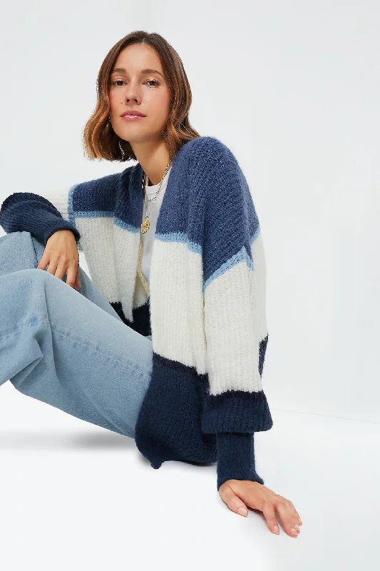 boyfriend style women cardigan for a relaxed fitTrue Navy Jones Stripe Cardigan