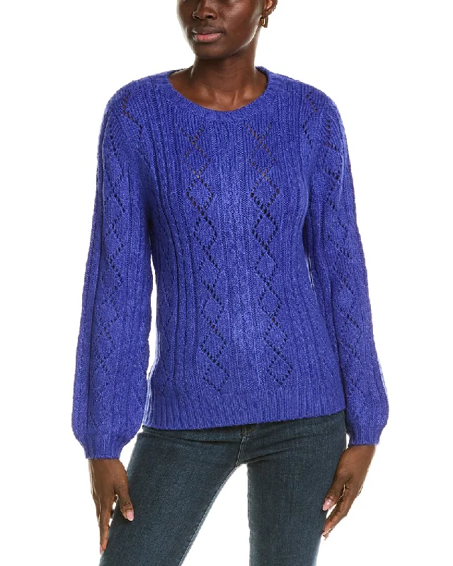 Plus Size Women's Embroidered Sweaters in Ethnic Stylestyler böe Pointelle Sweater
