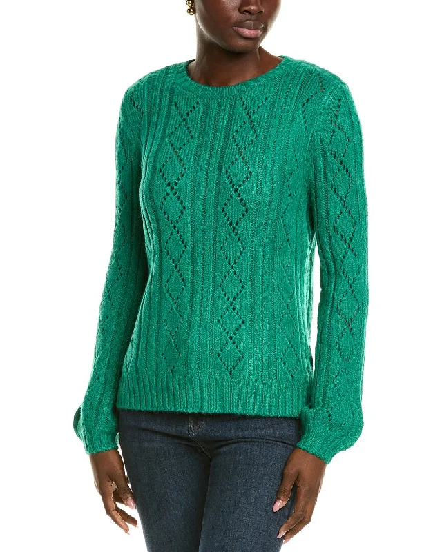 Split - Hem Women's Linen Blend Sweaters for Springtyler böe Pointelle Sweater
