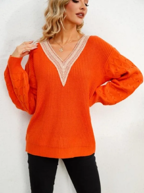 Women's Long Sleeve Turtleneck Cashmere SweatersV-Neck Dropped Shoulder Long Sleeve Sweater Women's Long Sleeve Turtleneck Cashmere SweatersV-Neck Dropped Shoulder Long Sleeve Sweater