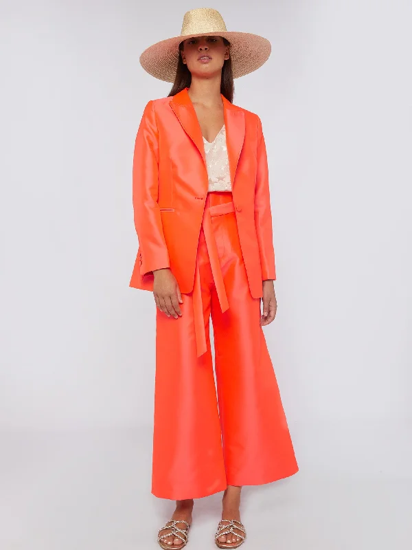 Short Sleeve Women's Cotton Blend Sweaters in Pastel ColorsVilagallo Sophia Mikados Rosa Fluro Blazer