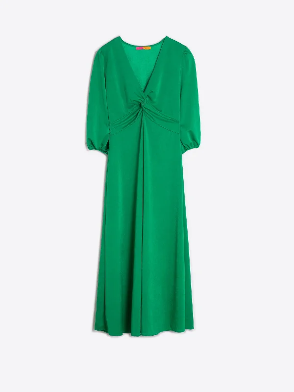 Vilagallo Carolina Green Satin Dress