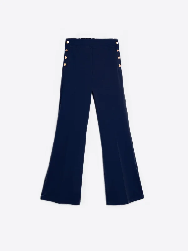 Plus Size Women's Oversized Chunky Knit SweatersVilagallo Teodora Navy Trouser