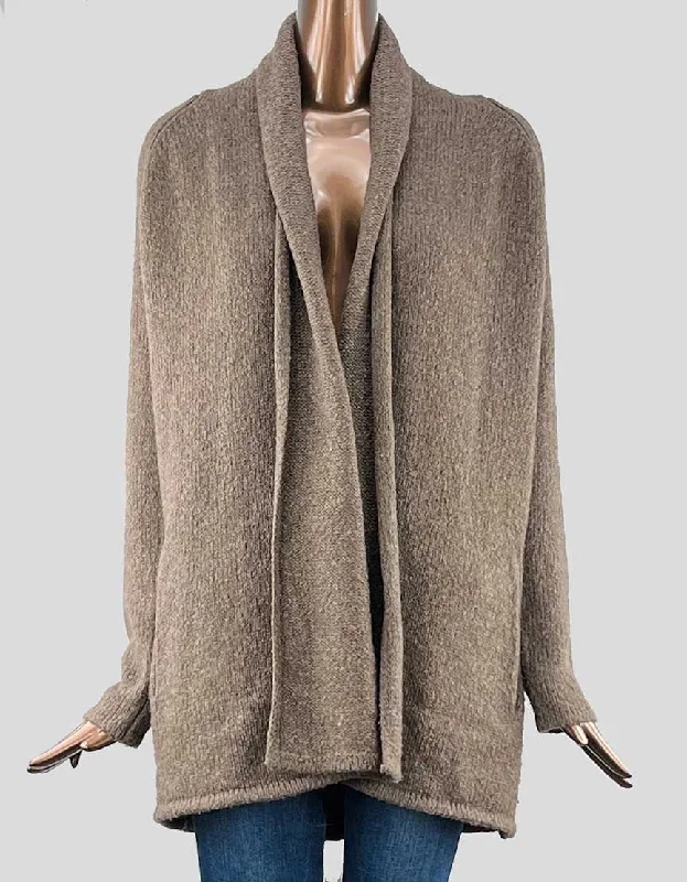 long length women cardigan with side slitsVINCE Open Front Cardigan - Small