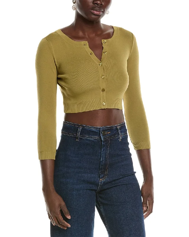 ribbed women cardigan with a classic textureWeWoreWhat Cropped Cardigan