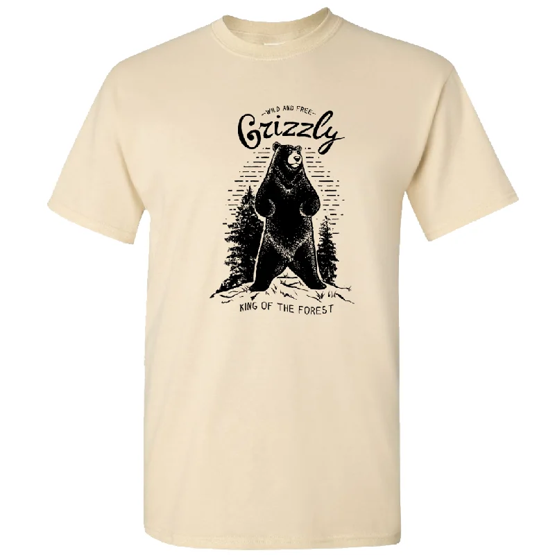 Embroidered Women T Shirt with Intricate DetailsWild And Free Grizzly Asst Colors T-shirt/tee Embroidered Women T Shirt with Intricate DetailsWild And Free Grizzly Asst Colors T-shirt/tee