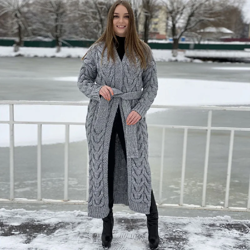 hooded women cardigan for added warmth and styleWinter Chunky Cable Knit Side Slit Open Front Belted Duster Cardigan hooded women cardigan for added warmth and styleWinter Chunky Cable Knit Side Slit Open Front Belted Duster Cardigan