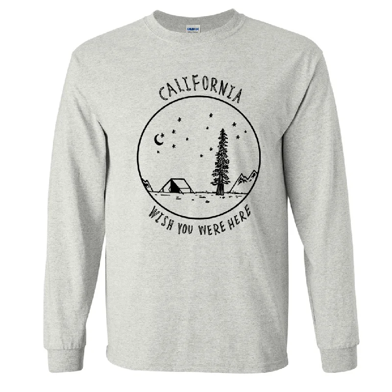 Pocketed Women T Shirt for Added FunctionalityWish You Were Here Black Print Long Sleeve Shirt Pocketed Women T Shirt for Added FunctionalityWish You Were Here Black Print Long Sleeve Shirt