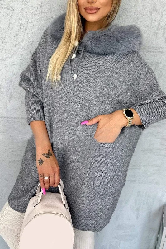 Women's Casual Hooded Long-sleeved Sweater