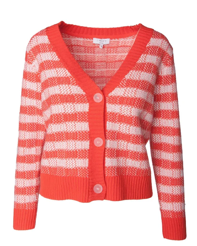 button down women cardigan with vintage buttonsWomen's Gingham Cardigan In Orange