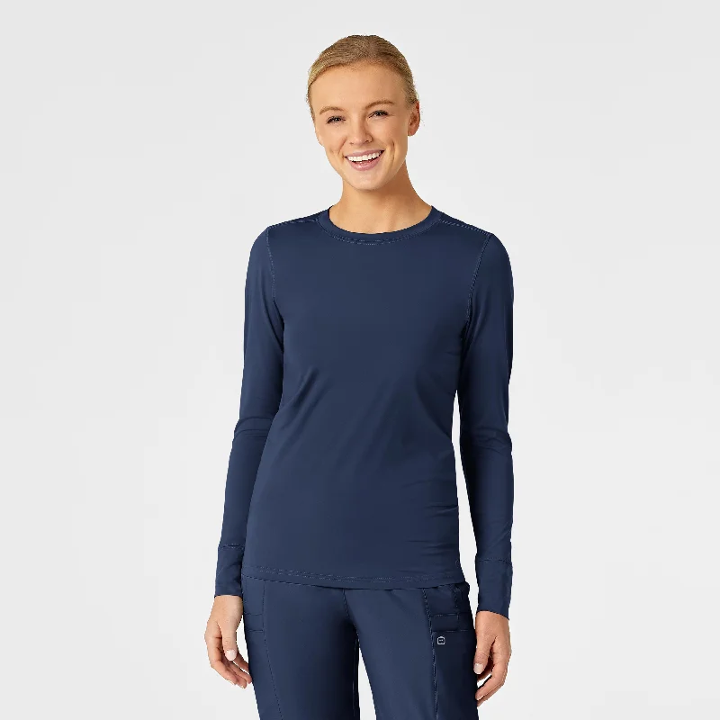 Plus Size Women T Shirt for a Comfortable and Flattering FitWomen's Performance Long Sleeve Tee - Navy Plus Size Women T Shirt for a Comfortable and Flattering FitWomen's Performance Long Sleeve Tee - Navy