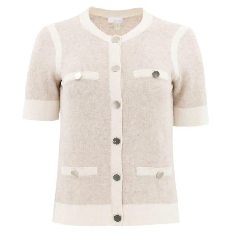 Mock Neck Women's Alpaca Wool Sweaters in Earth TonesWomen's Short Sleeve Sweater Jacket In Pale Flax Cream Mock Neck Women's Alpaca Wool Sweaters in Earth TonesWomen's Short Sleeve Sweater Jacket In Pale Flax Cream
