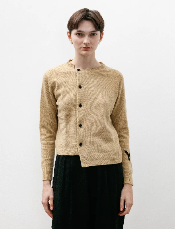 hooded women cardigan for added warmth and styleAsymmetry Y's Cardigan Beige
