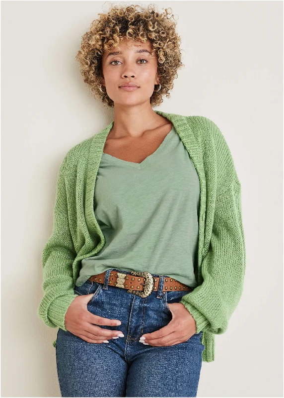 floral print women cardigan for a feminine touchLight Weight Cardigan - Basil
