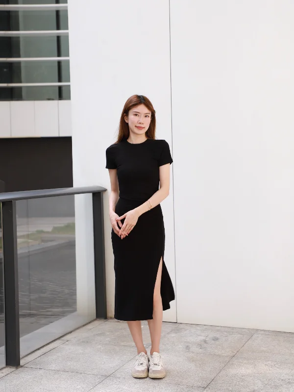 Backless Women Dress for a Sexy and Alluring Look at Evening Events(ashchic made) Basic T Slit Maxi Dress