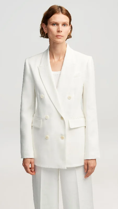 Oversized Women's Printed Blazers in Animal Patterns for a Statement PieceDouble-Breasted Blazer in Textured Linen Twill | Ivory Oversized Women's Printed Blazers in Animal Patterns for a Statement PieceDouble-Breasted Blazer in Textured Linen Twill | Ivory