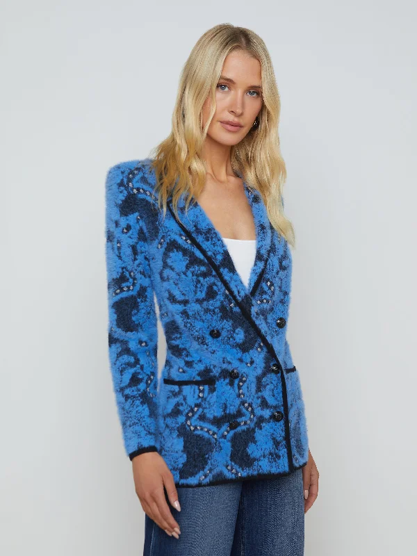 Double - Breasted Women's Polyester Blazers in Bright Colors for a Fun StyleEileen Jacquard Knit Blazer