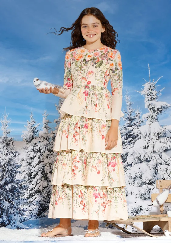 Ruffled Women Dress with Multiple Layers for a Playful and Girly StyleHarper Floral Maxi Dress