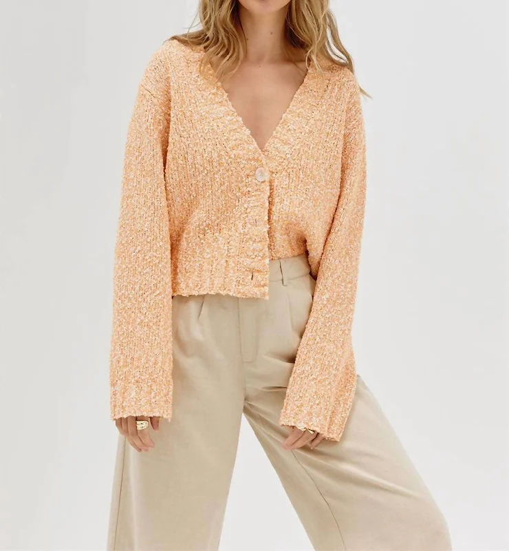 Inverse Crop Cardigan In Mandarin