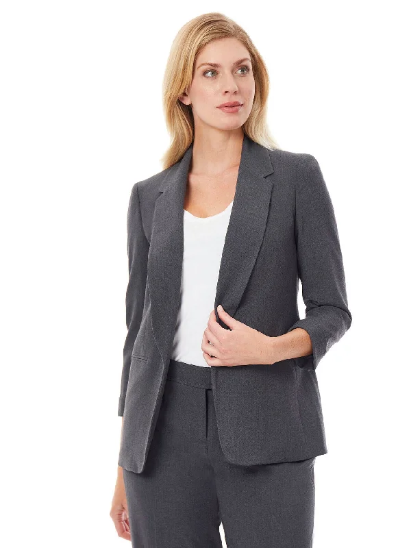 Notch Collar Rolled Cuff Blazer