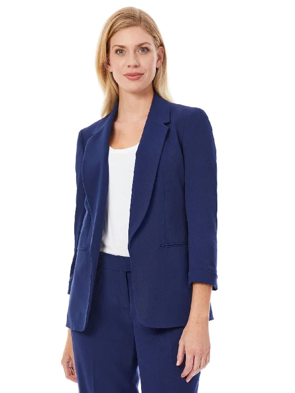 Notch Collar Rolled Cuff Blazer