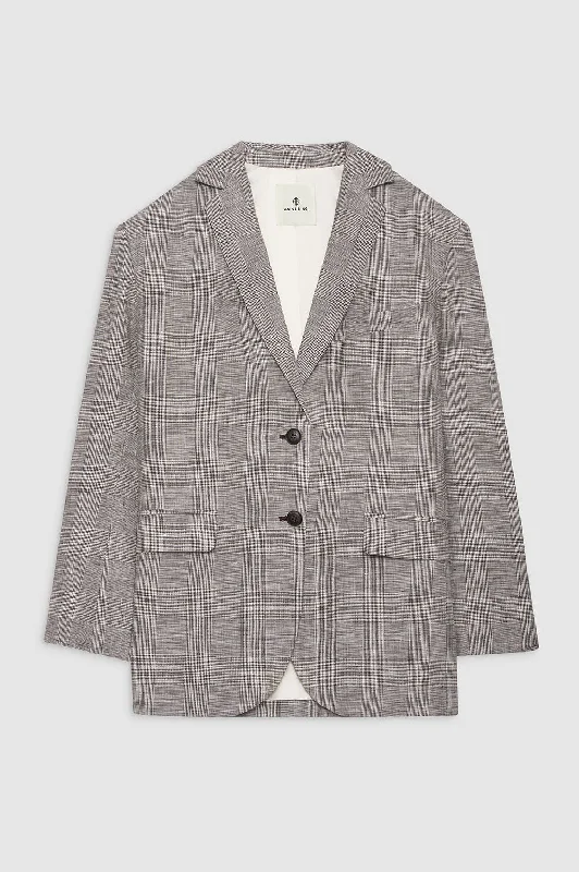 Plus Size Women's Ruffled Blazers in Pink for a Girly and Fashionable LookQuinn Blazer - Brown Plaid