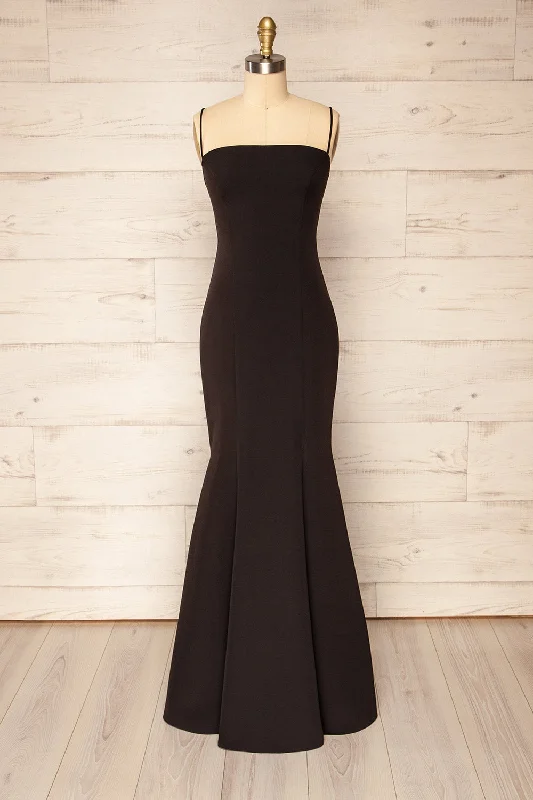 Milena Black | Mermaid Gown w/ Slit