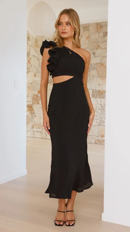 Halter Neck Women Dress to Show Off the Shoulders and NecklineAmina Maxi Dress - Black Halter Neck Women Dress to Show Off the Shoulders and NecklineAmina Maxi Dress - Black