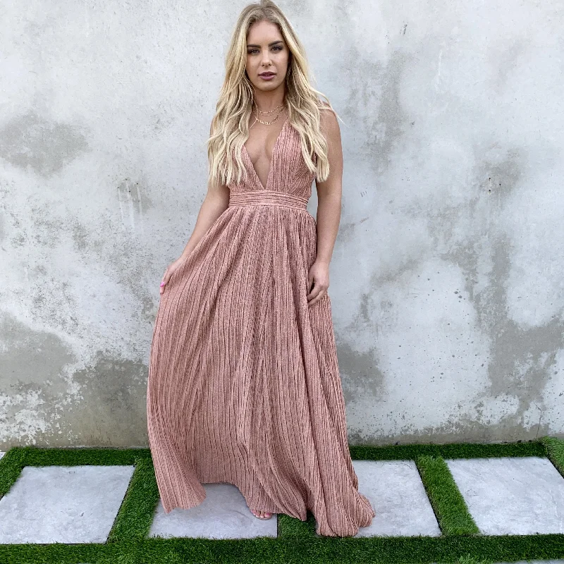 Sheath Women Dress with a Tailored Fit for a Professional LookHidden Gems Rose Gold Party Maxi Dress Sheath Women Dress with a Tailored Fit for a Professional LookHidden Gems Rose Gold Party Maxi Dress