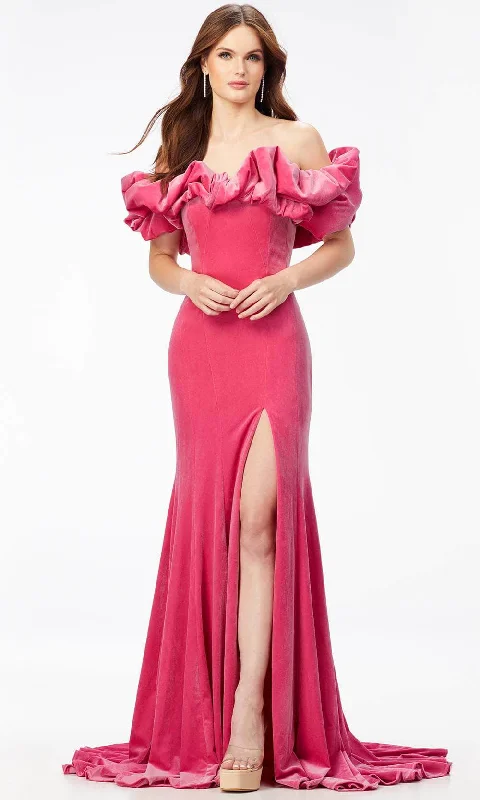 Ashley Lauren 11217 - Off- Shoulder Ruffle Long Dress